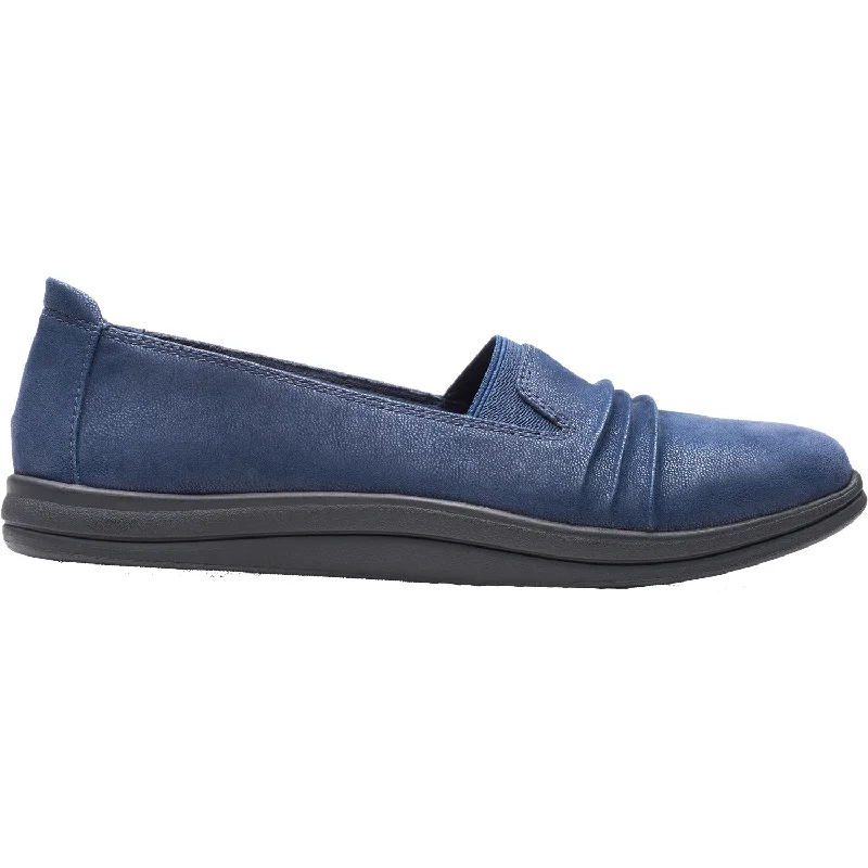 Women's Clarks Cloudsteppers Breeze Sol Navy Synthetic Desert Boot Utility Style  