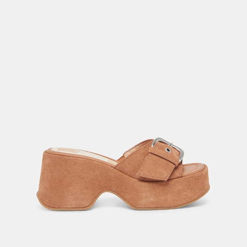 GISEL HEELS SADDLE SUEDE Comfortable Derby Style  