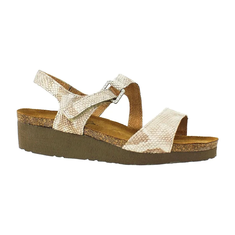 Women's Naot Pamela Beige Snake Leather Minimalist Sneaker Style  