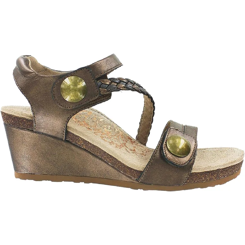 Women's Aetrex Naya Bronze Leather Comfortable Derby Style  