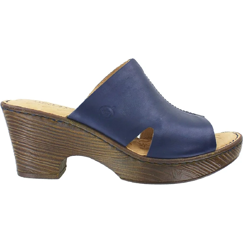 Women's Born Crato Navy Leather Monochromatic Shoe Look  