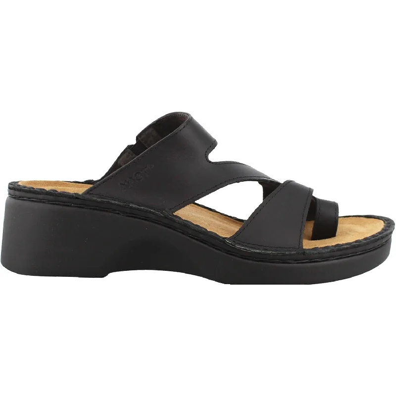 Women's Naot Monterey Black Leather Comfortable Derby Style  