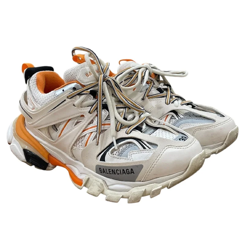 BALENCIAGA/Hi-Sneakers/US 8/WHT/orange track Upcycled Shoe Look  