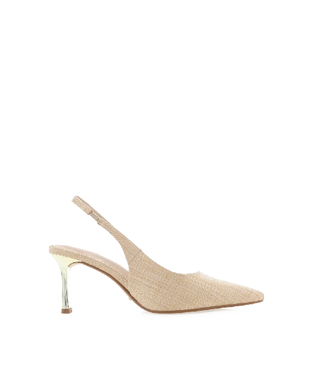 XEENIA - NATURAL RAFFIA-GOLD Dressy Chelsea Boot Style 