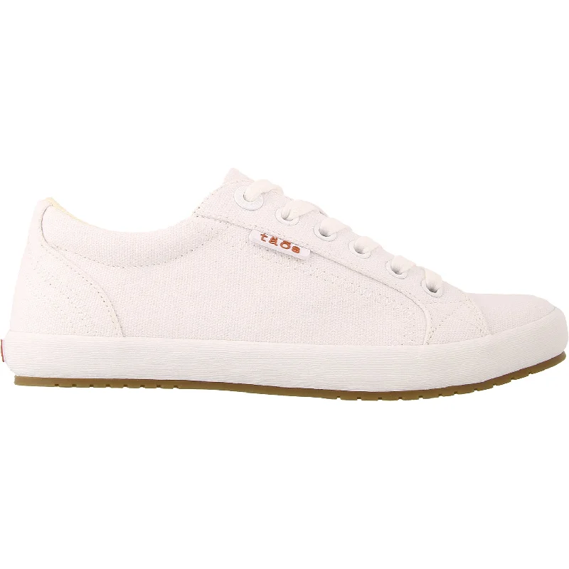 Women's Taos Star White/White Canvas Art Deco - Inspired Shoe Look  