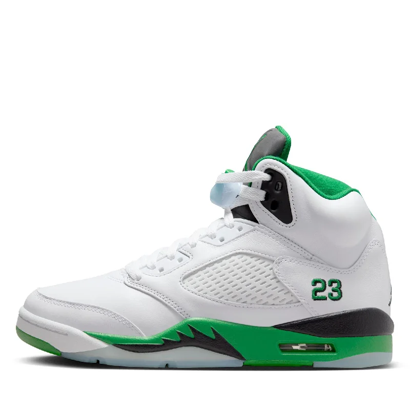 Women's Air Jordan 5 Retro 'Lucky Green' - White/Lucky Green Comfortable Derby Style  