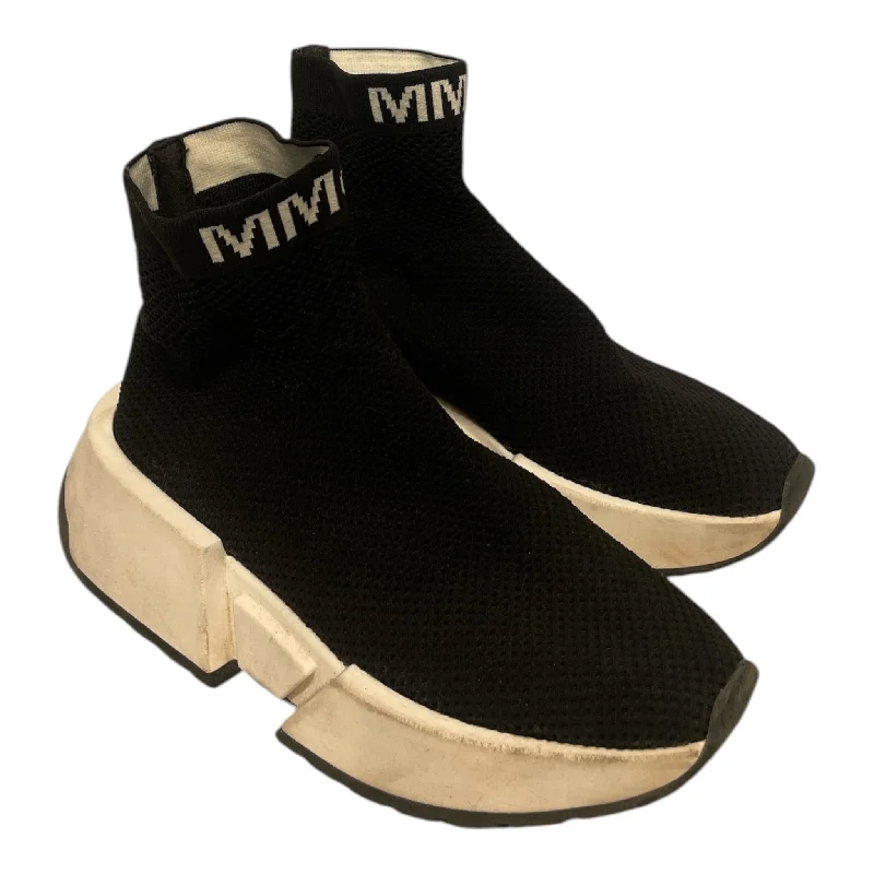 MM6/Hi-Sneakers/EU 38/Cotton/BLK/Chunky Heel/Knit Fabric Sock High Wingtip Oxford Design 