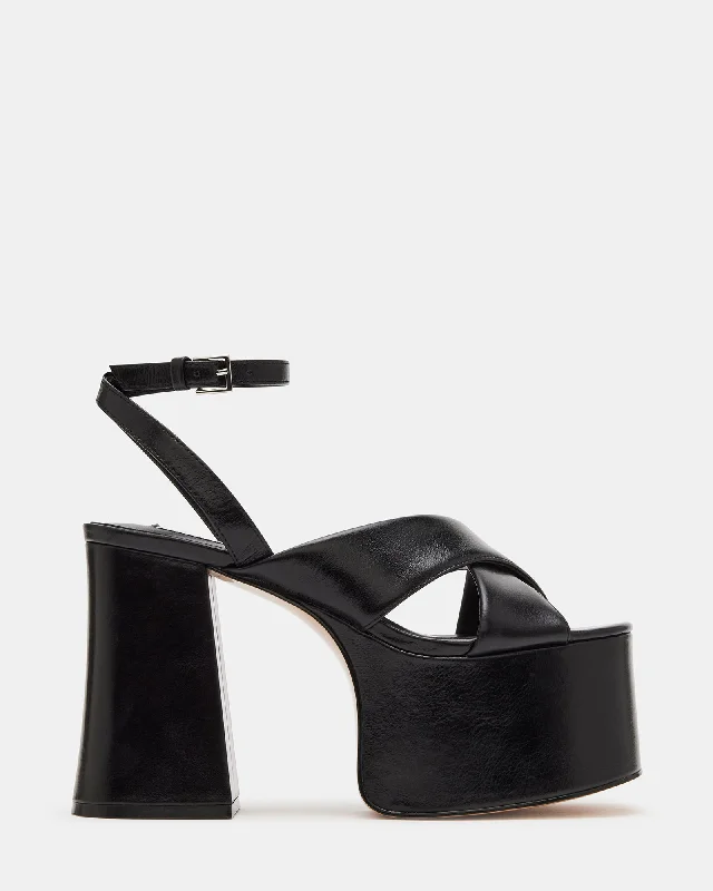 MISTY BLACK LEATHER Casual Loafer Style          