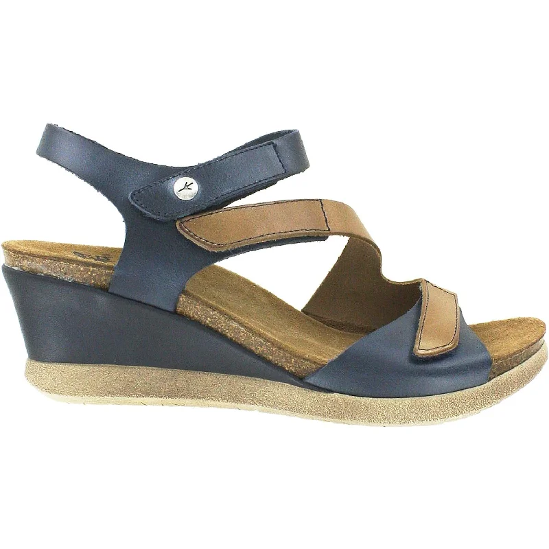 Women's Wanda Panda Madonna Marino Navy/Tan Leather Desert Boot Utility Style  