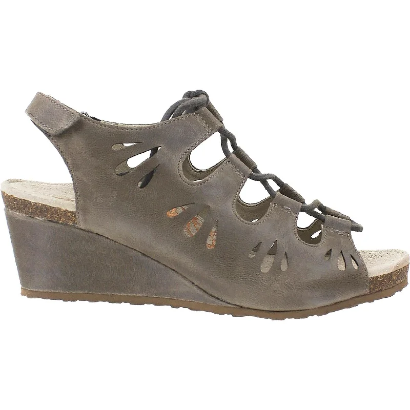 Women's Aetrex Giselle Stone Leather Minimalist Sneaker Style  