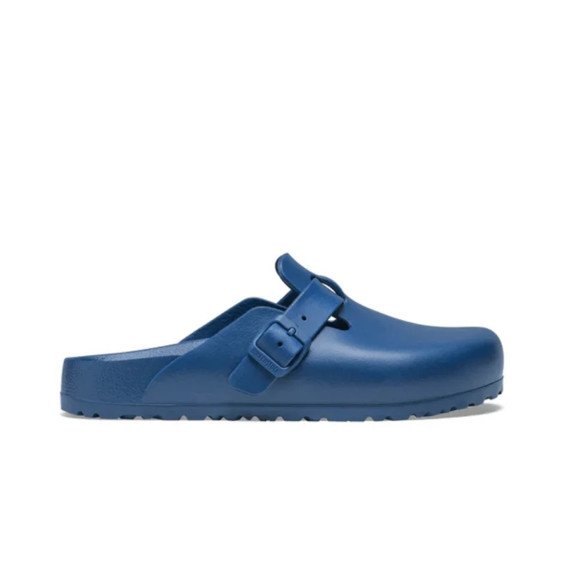 Birkenstock Women's Boston Essentials - Navy EVA Metallic Trim Shoe Design  