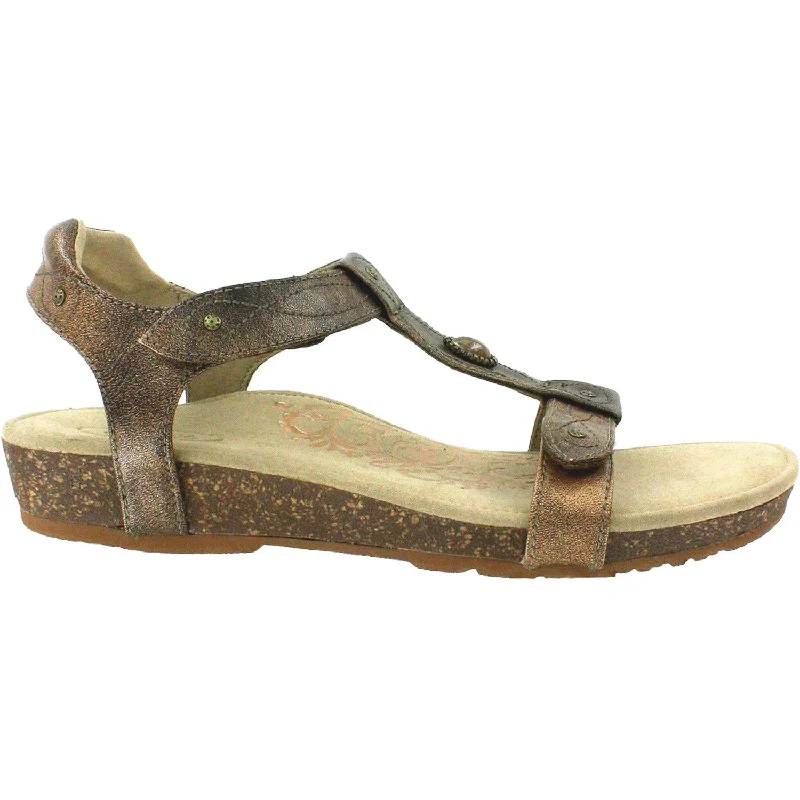 Women's Aetrex Lori Bronze Leather Distressed Leather Shoe Style  