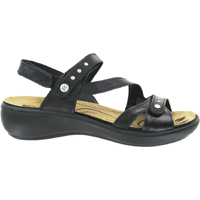 Women's Romika Ibiza 70 Black Leather Elastic - Sided Chelsea Look  