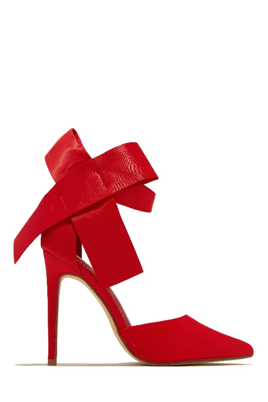 Slay The Season High Heel Pumps - Red Business Monk Strap Style  