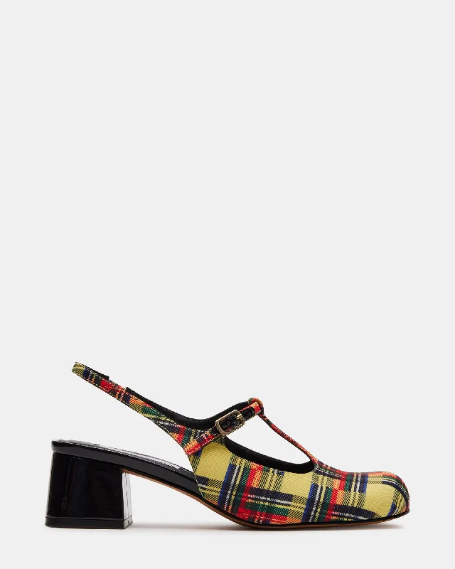 POSH YELLOW MULTI Retro Plimsoll Style  