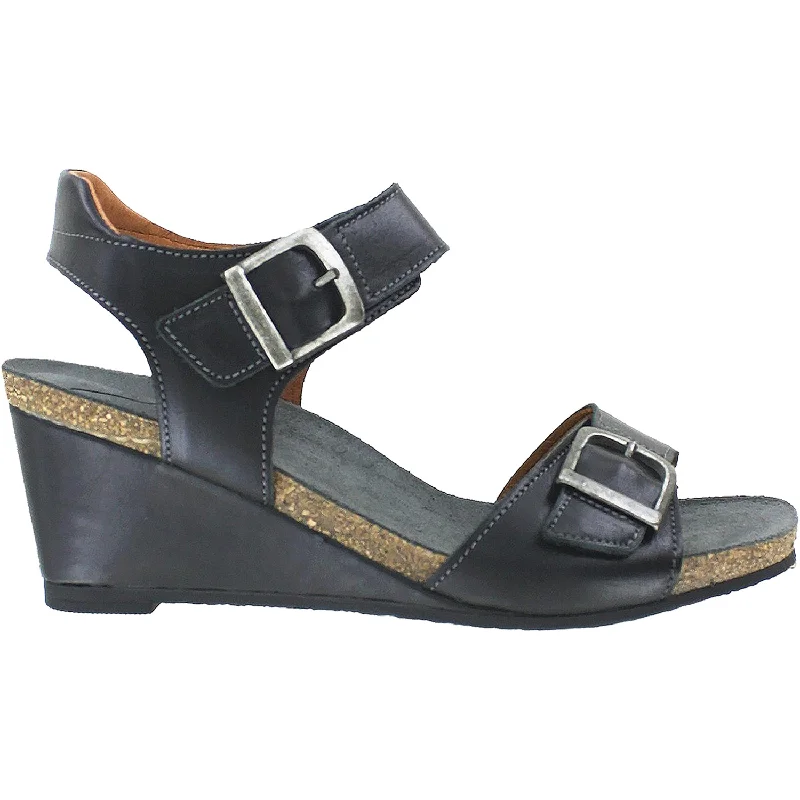 Women's Taos Buckle Up Black Leather British Gentleman Oxford Style  