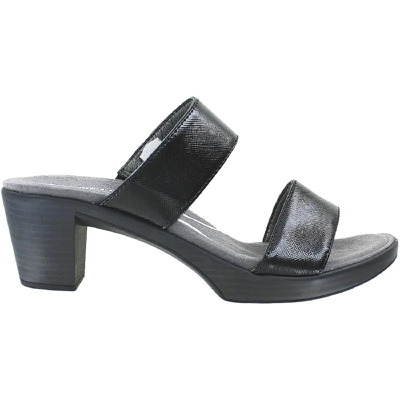 Women's Naot Fate Black Luster Leather Comfortable Derby Style  