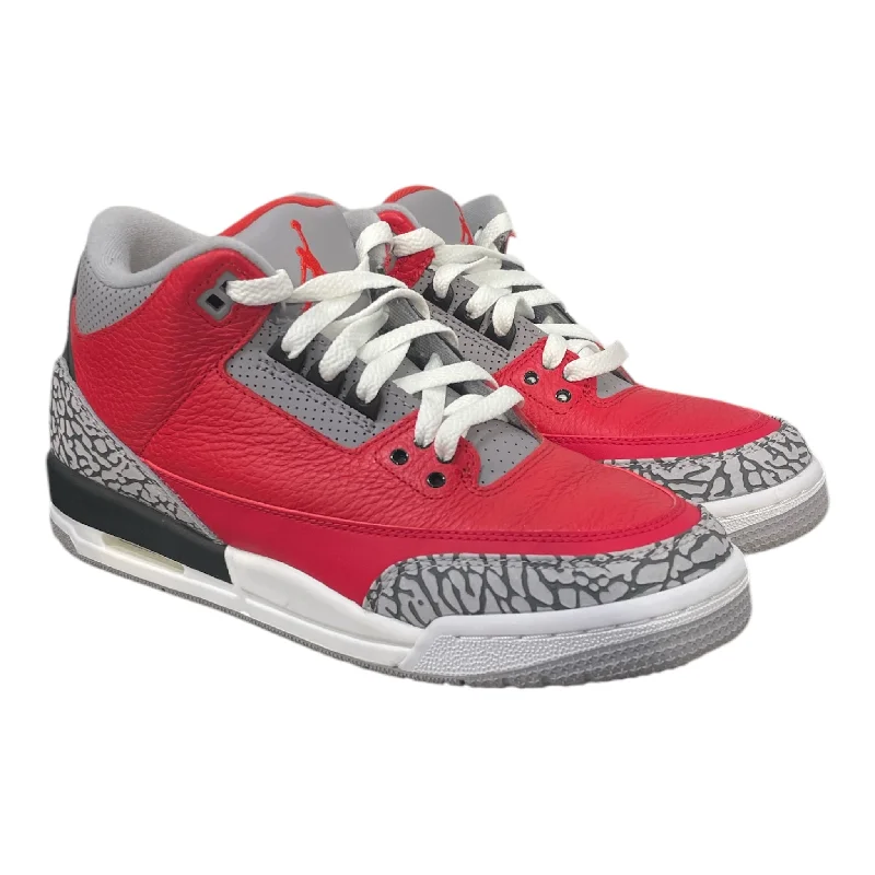 AIR JORDAN/Low-Sneakers/US 7/Leather/RED/RETRO 3 RED CEMENT Ivy League - Inspired Derby Look 