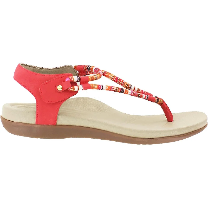 Women's Aetrex Bailey Red Synthetic Beaded Moccasin Design 