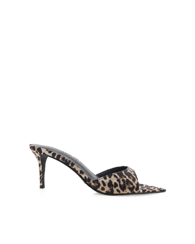 ENSLEY - LEOPARD SATIN Strap - Up Sandal Resort Style  