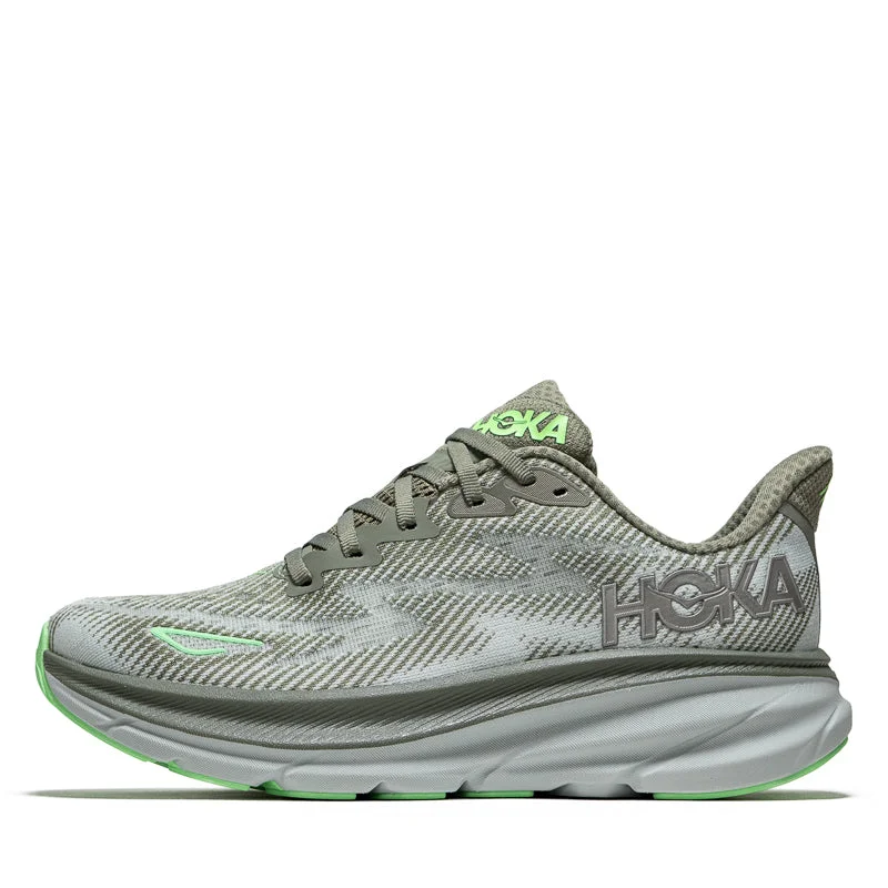 Women's Hoka Clifton 9 - Olive Haze/Mercury Beaded Moccasin Design 