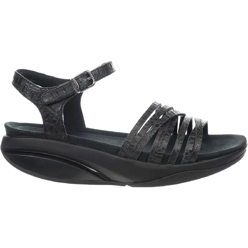 Women's MBT Kaweria 6 Black Nappa Leather Patchwork Shoe Aesthetic  