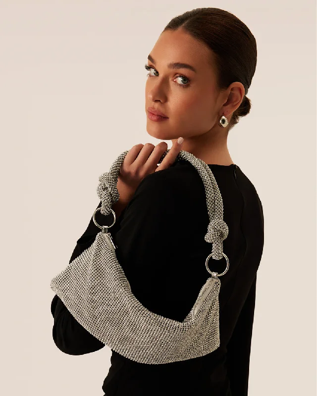 KAIA HANDLE BAG - SILVER-DIAMANTE Elastic - Sided Chelsea Look  