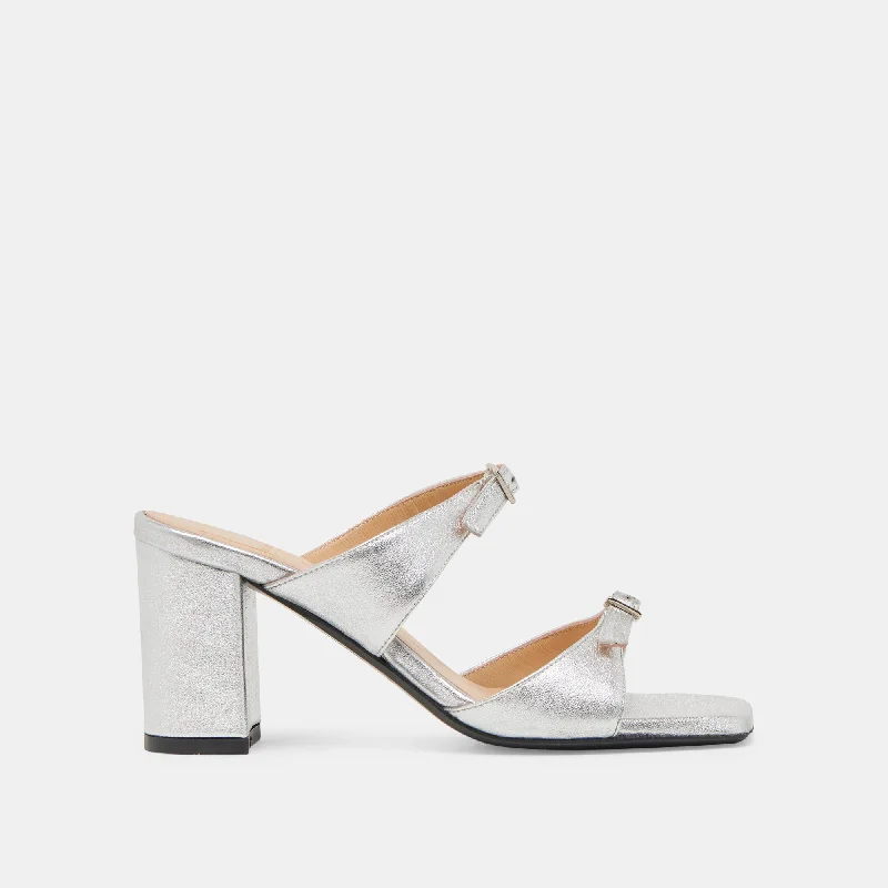 SHANE HEELS SILVER METALLIC LEATHER Paisley Print Shoe Design  