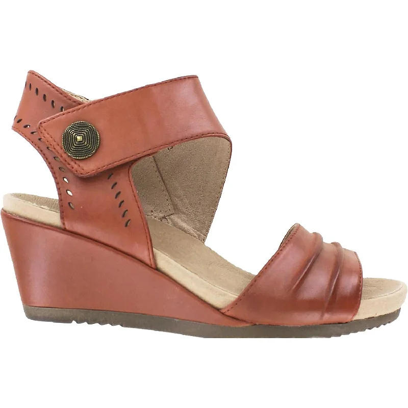 Women's Earth Barbados Terra Cotta Leather Memory - Foam Slipper Look  