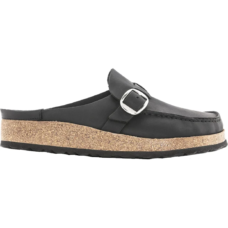 Women's Birkenstock Buckley Black Oiled Nubuck Leather Hemp - Material Shoe Style  