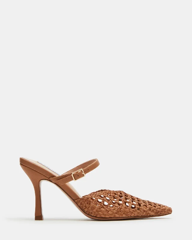 BRECKI WOVEN TAN Slide Sandal Beach Style  