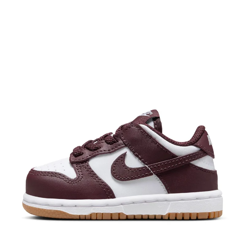 Nike Dunk Low (TD) - White/Burgundy Crush Quilted Shoe Design  