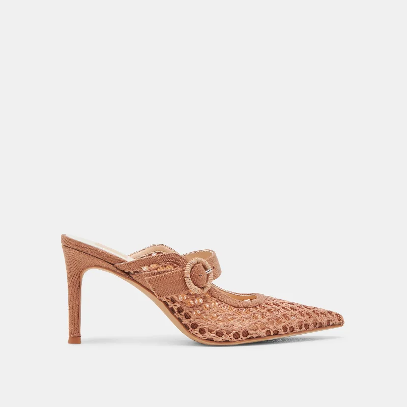 KEEKEE HEELS SADDLE WOVEN RAFFIA Business Monk Strap Style  