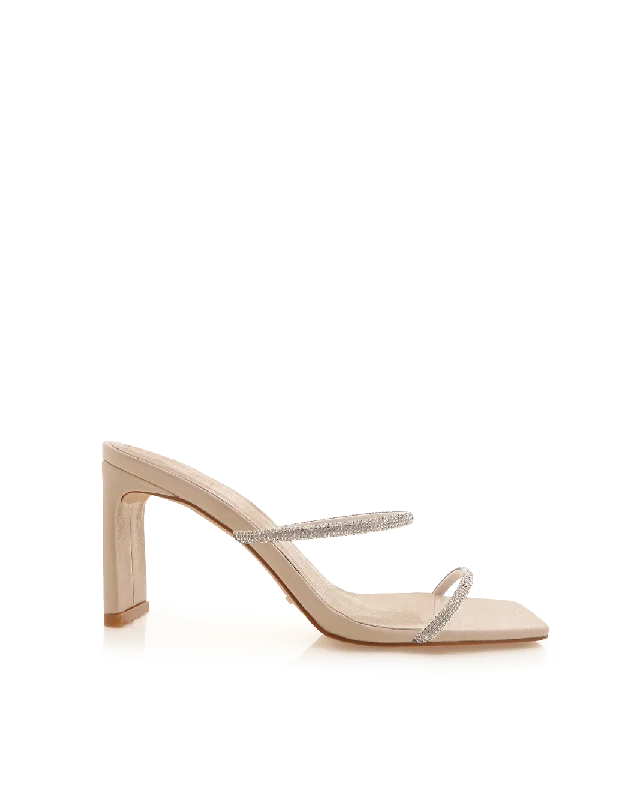 KALLIE - NUDE-DIAMANTE Hip - Hop Sneaker Style  
