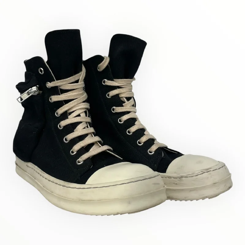Rick Owens/Hi-Sneakers/US 7/Canvas/BLK/DRKSHDW POCKET Aesthetic  