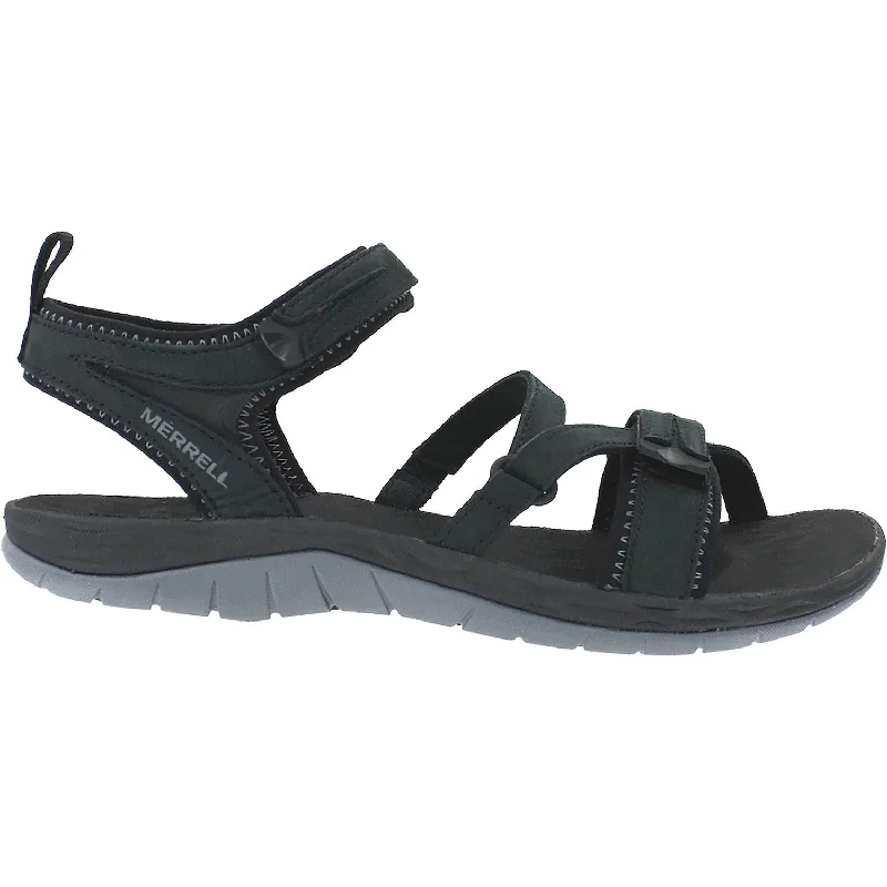 Women's Merrell Siren Strap Q2 Black Nubuck Minimalist Sneaker Style  