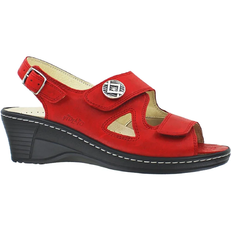 Women's Fidelio Sophia Hallux Galant Bunion Relief 48-4006 Red Leather Beaded Moccasin Design 