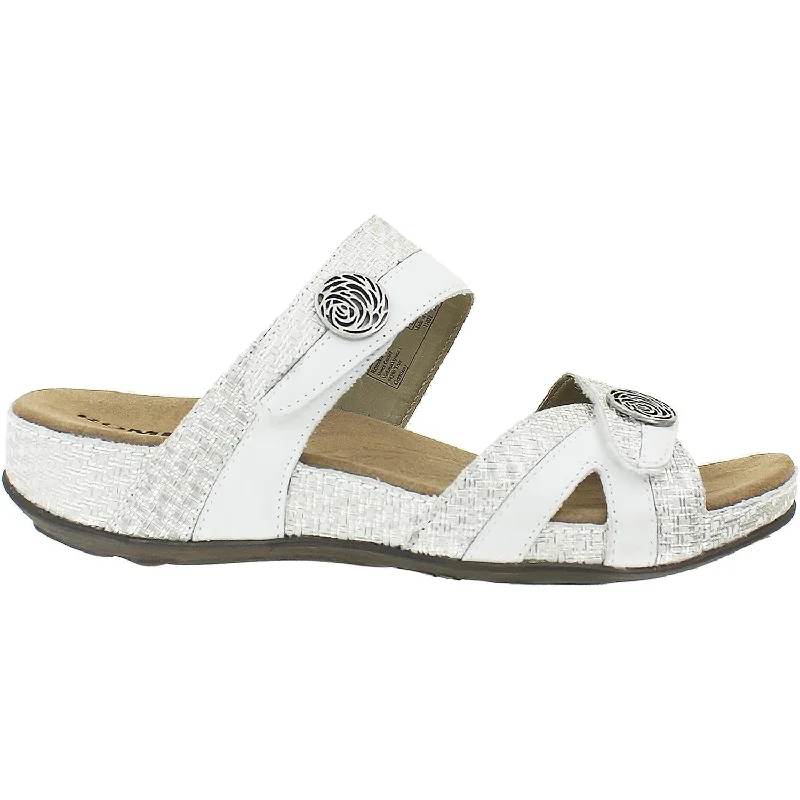 Women's Romika Fidschi 22 Off White Combi Leather Open - Lacing Derby Look  