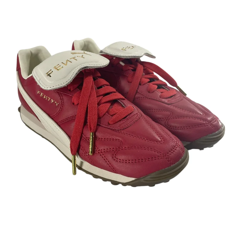 FENTY PUMA by Rihanna/Low-Sneakers/US 7.5/Leather/RED/GOLD FENTY LOGO ON FRONT Inflatable Shoe Look 