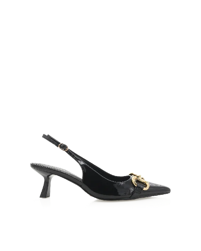 ABBIE - BLACK PATENT Lightweight Tennis Sneaker Look  