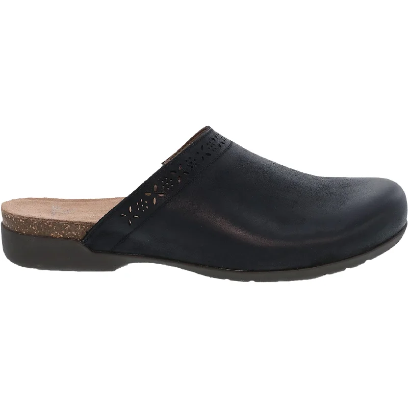 Women's Dansko Robbie Black Burnished Nubuck Mod Oxford Design  