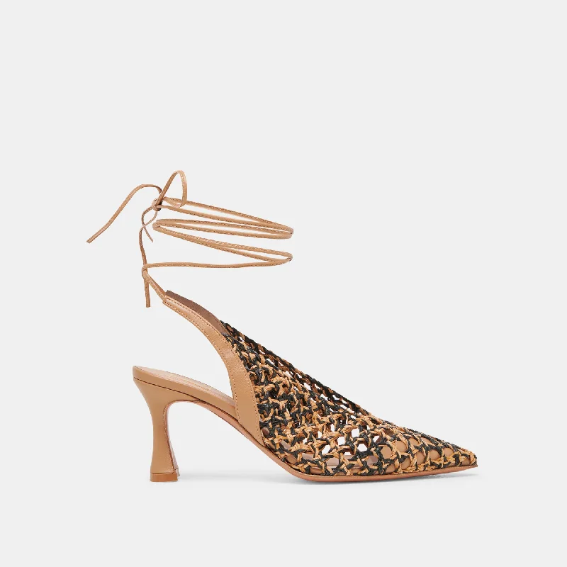 GESICA HEELS BLACK NATURAL WOVEN Tech - Inspired Sneaker Look  