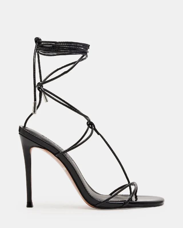 TEMPTATION BLACK Metallic Trim Shoe Design  