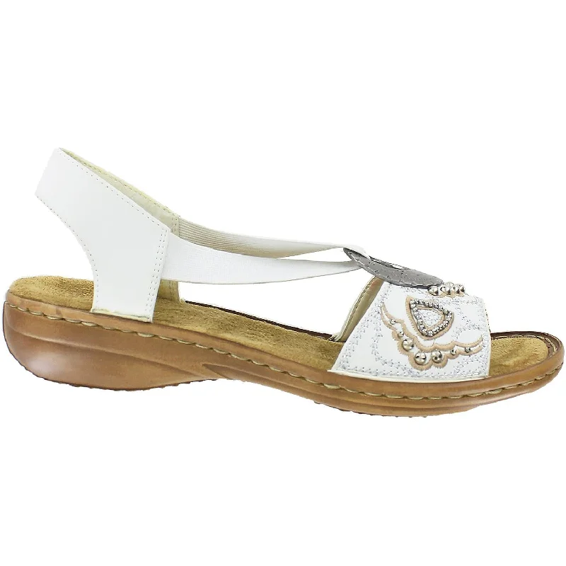 Women's Rieker 608B9-80 Bianco Bogota Synthetic Sustainable Shoe Design  