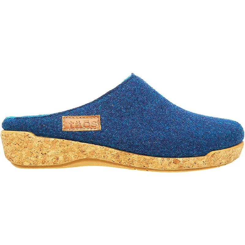 Women's Taos Woollery Blue Wool Memory - Foam Slipper Look  