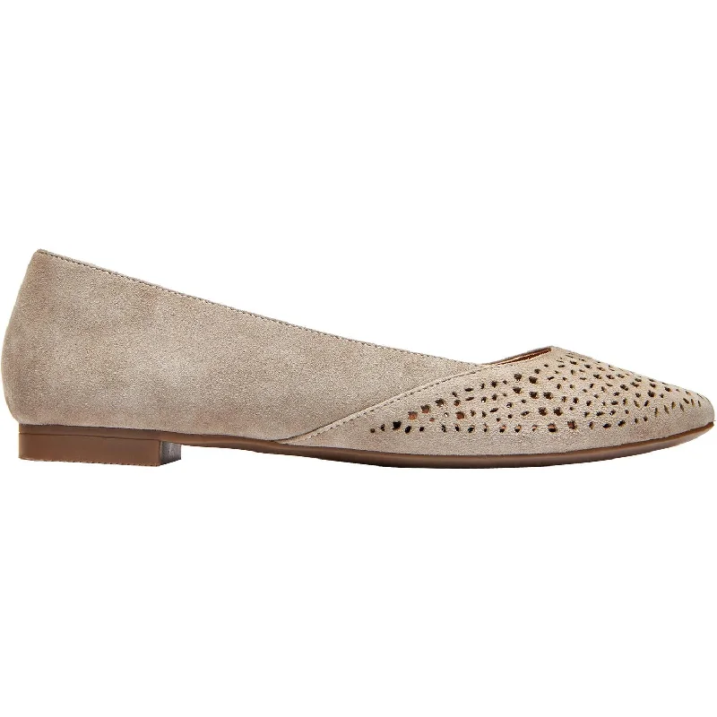 Women's Vionic Carmela Perf Dark Taupe Suede Buckle -