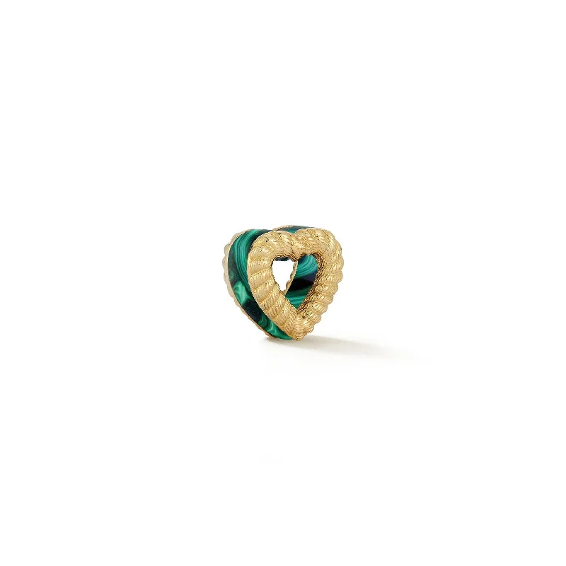 New Leona Collection Heart Slider Malachite Inlay Charm Combat - Inspired Military Boot Look  
