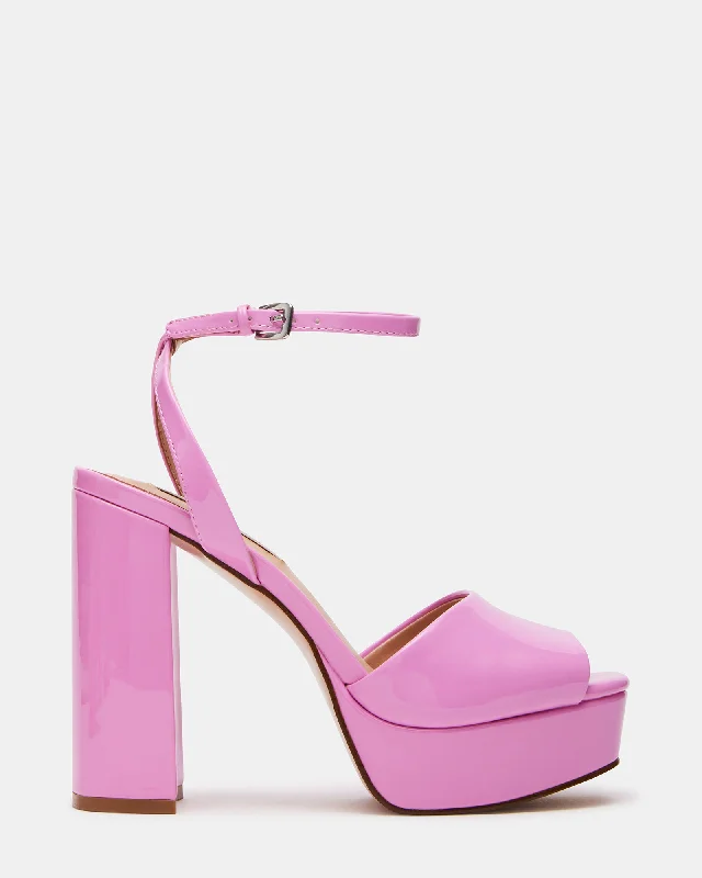 LOURDES PINK PATENT Brogue Oxford Aesthetic 