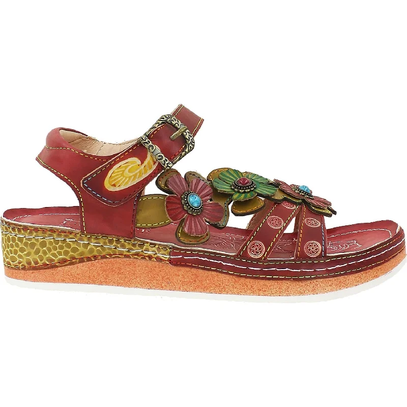 Women's Spring Step Goodie Red Leather Distressed Leather Shoe Style  