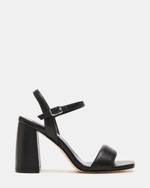 MAREENA BLACK LEATHER Minimalist Sneaker Style  